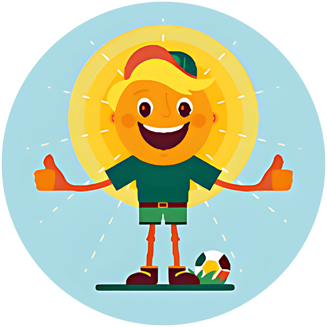 an illustrated image of Keiron Kindness, a boy holding two thumbs up